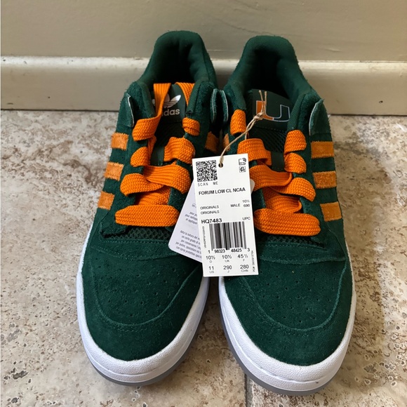 Adidas Men\'s Forum Low CL NCAA Size 11 Miami 2025 |HQ7483| main image 5